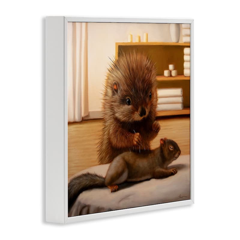 Stupell Acupuncture Spa Animals Framed Giclee Art Design By Lucia Heffernan