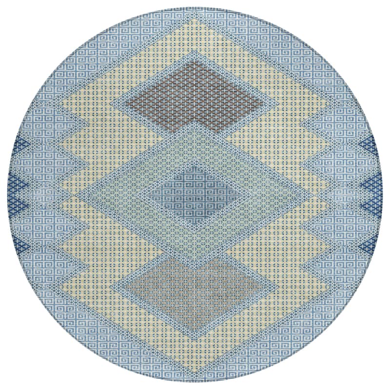 HomeRoots Geometric Transitional Rectangle Outdoor Rug