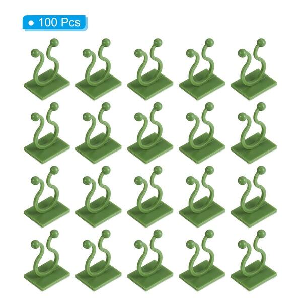 100pcs Plant Clips, Climbing Fixture Sticky Hook Self-Adhesive Clip, Green  - Bed Bath & Beyond - 37683268