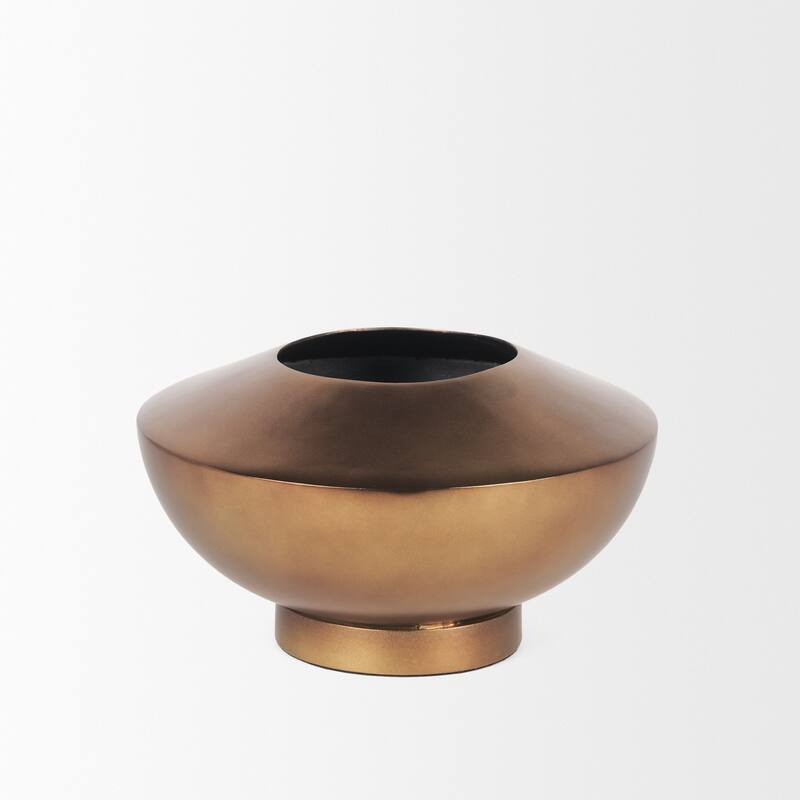 Quiana Medium Textured Gold Metal Vase