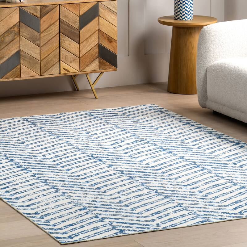 Nuloom Rosanne SpinClean Machine Washable Geometric Area Rug