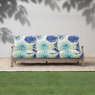 Sorra Home Gardenia Seaglass Outdoor/Indoor Deep Seating Sofa Cushion Set 22.5in x 22.5in x 5in