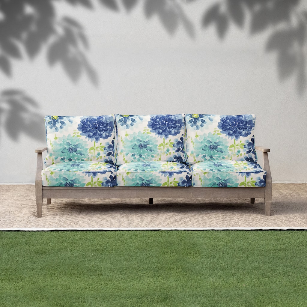 Sorra Home Gardenia Seaglass Outdoor/Indoor Deep Seating Sofa Cushion Set 22.5in x 22.5in x 5in
