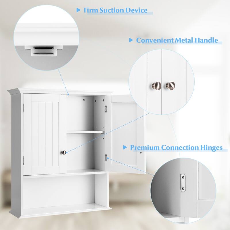 Costway Wall Mount Bathroom Cabinet Storage Organizer Medicine Cabinet