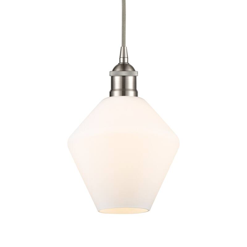 Innovations Lighting 616-1P-11-8 Cindyrella Pendant Cindyrella 8" Wide - Brushed Satin Nickel / Cased Matte White