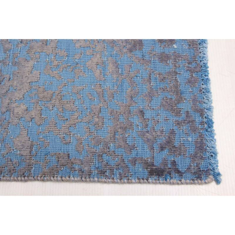 ECARPETGALLERY Hand-knotted Color Transition Blue Wool Rug - 4'2 x 5'6