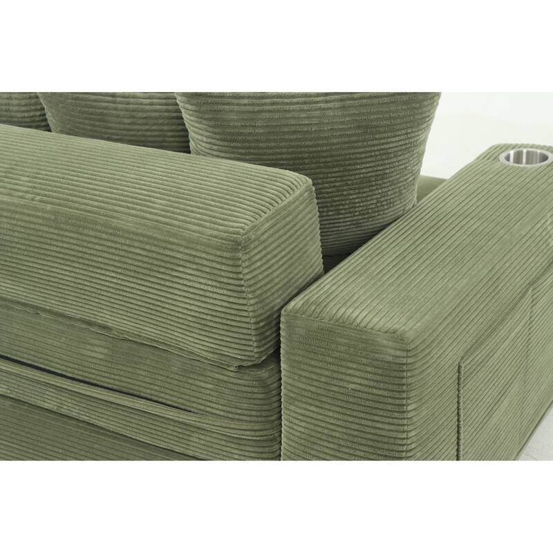 Convertible Sofa Bed, 76" Boneless Loveseat Couch 2 in 1 Foldable Floor Sofa Couch with 2 Cup Holders, Folding Sleeper Chair