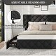 preview thumbnail 6 of 31, Bed Frame with 4 Storage Drawers, Linen Upholstered Platform Bed Frame with Adjustable Headboard