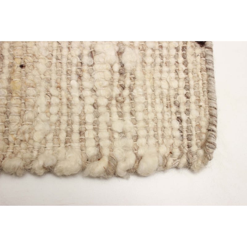 ECARPETGALLERY Braid weave Sienna Cream Wool Rug - 5'0 x 7'10