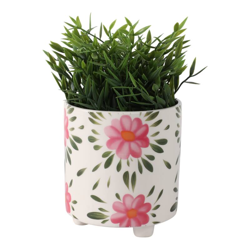 Planter Outdoor Stylish Cute Hand Painted Flower Design