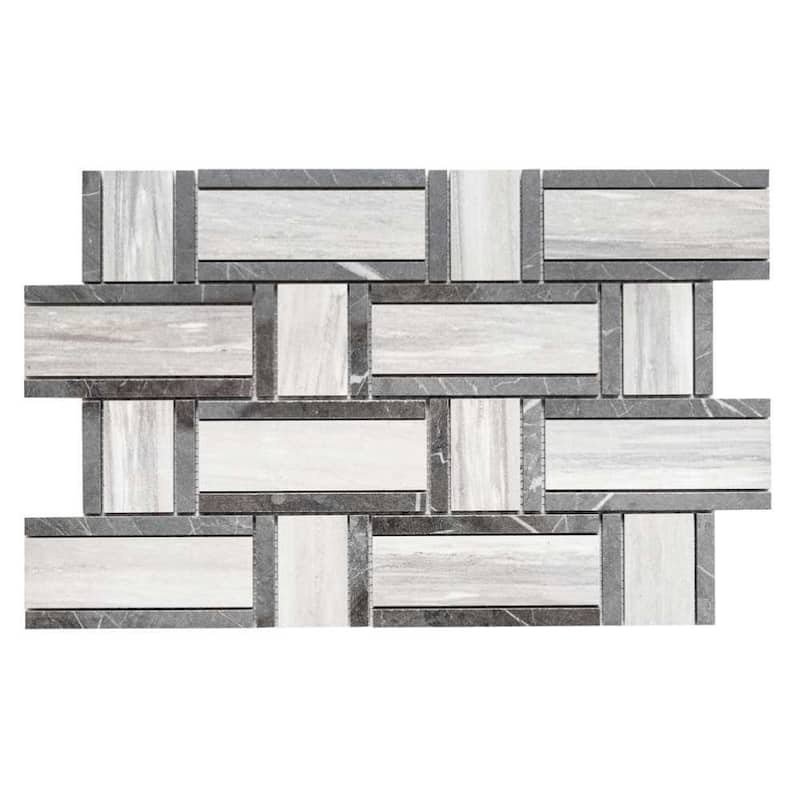 Stately Tre Basketweave 9.5x14 Porcelain Mosaic Tile - Floor, Wall, Backsplash
