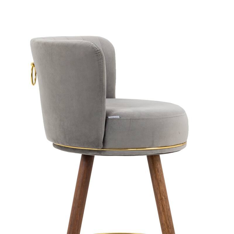 Counter Height Bar Stools Set of 2 for Kitchen Counter Solid Wood Legs