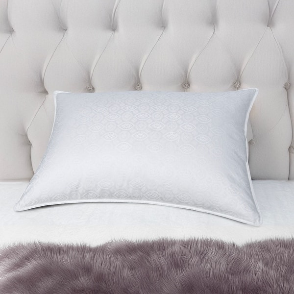 slide 2 of 4, Jacquard 500 Thread Count Natural Down and Feather Pillow - White