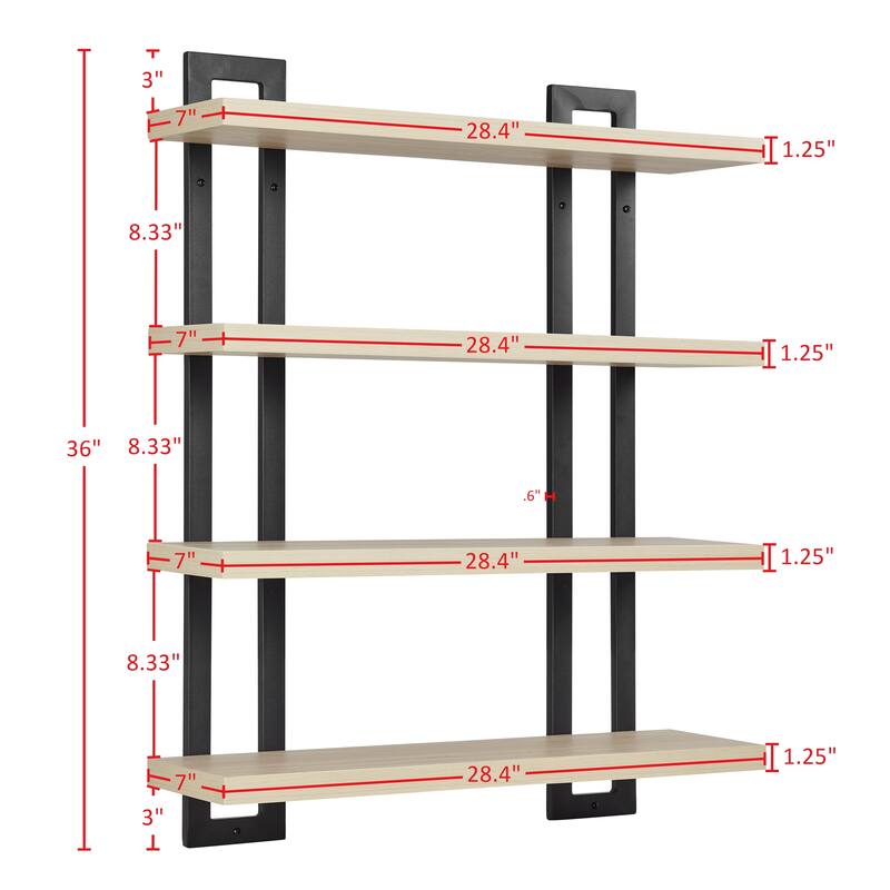 Danya B. 4-Tier Floating Bracket Wall Shelf