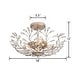 preview thumbnail 29 of 28, Flavia 4-light Crystal Beaded 9-Branch Semi-Flush Mount - 18 inches in diameter x 12 inches H