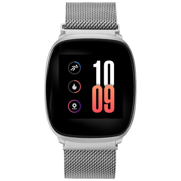 smart watch with silver band