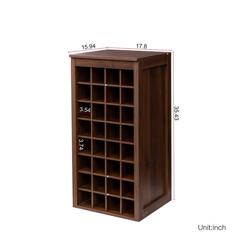 Roomfitters Modular 32-Bottle Wine Cabinet, Modern Buffet and Bar Storage Organizer for Dining or Living Room