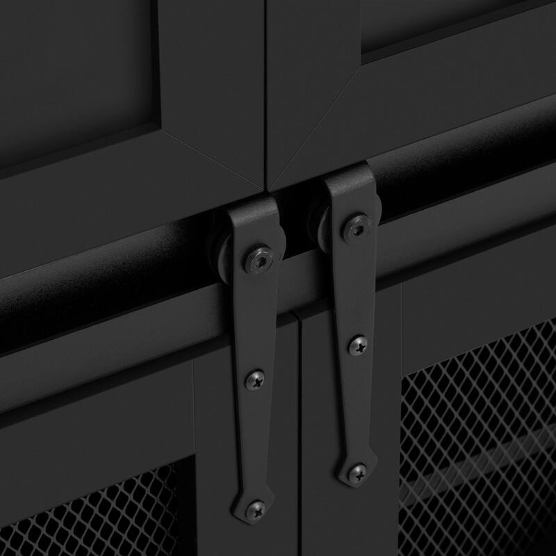 Farmhouse 55" Sideboard with 2 Sliding Barn Doors and 3 Drawers for Stylish Home Storage Solution