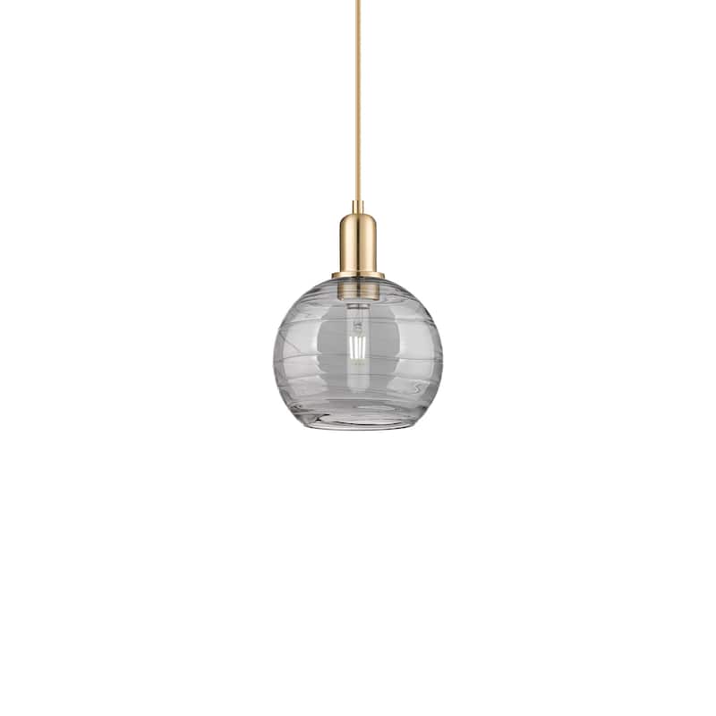 Innovations Lighting 716-1P-11-8 Athens Deco Swirl Pendant Athens Deco - Champagne Bronze / Light Smoke Deco Swirl
