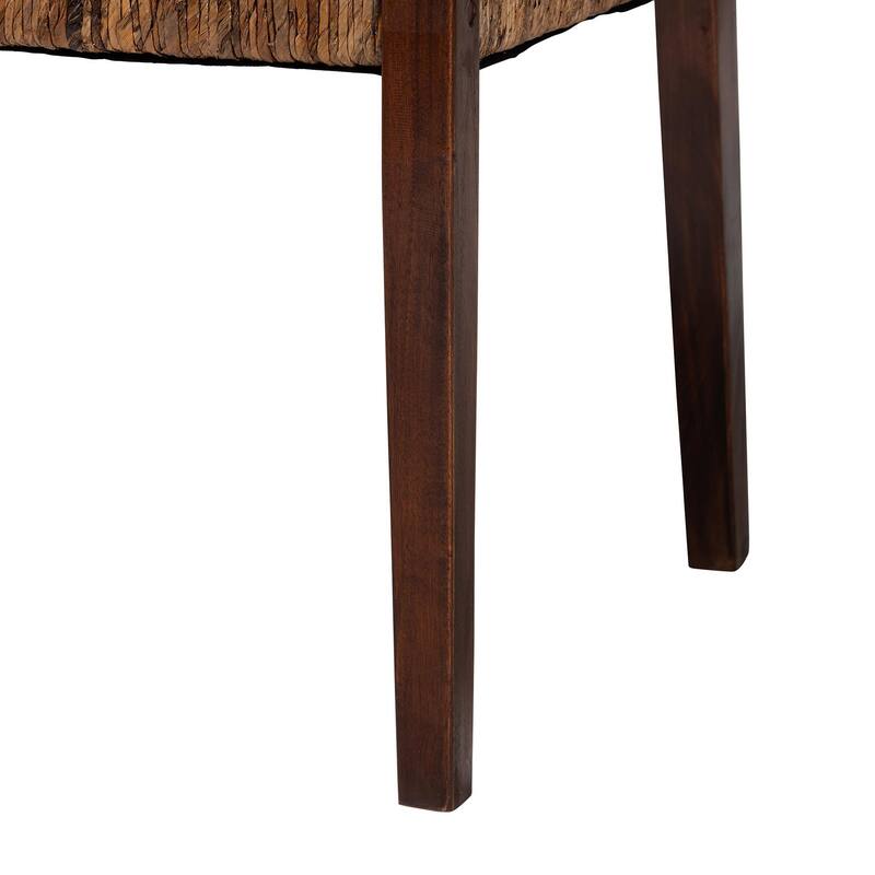 Cordoba Bohemian Natural Seagrass and Mahogany Wood 2-Piece Dining Chair