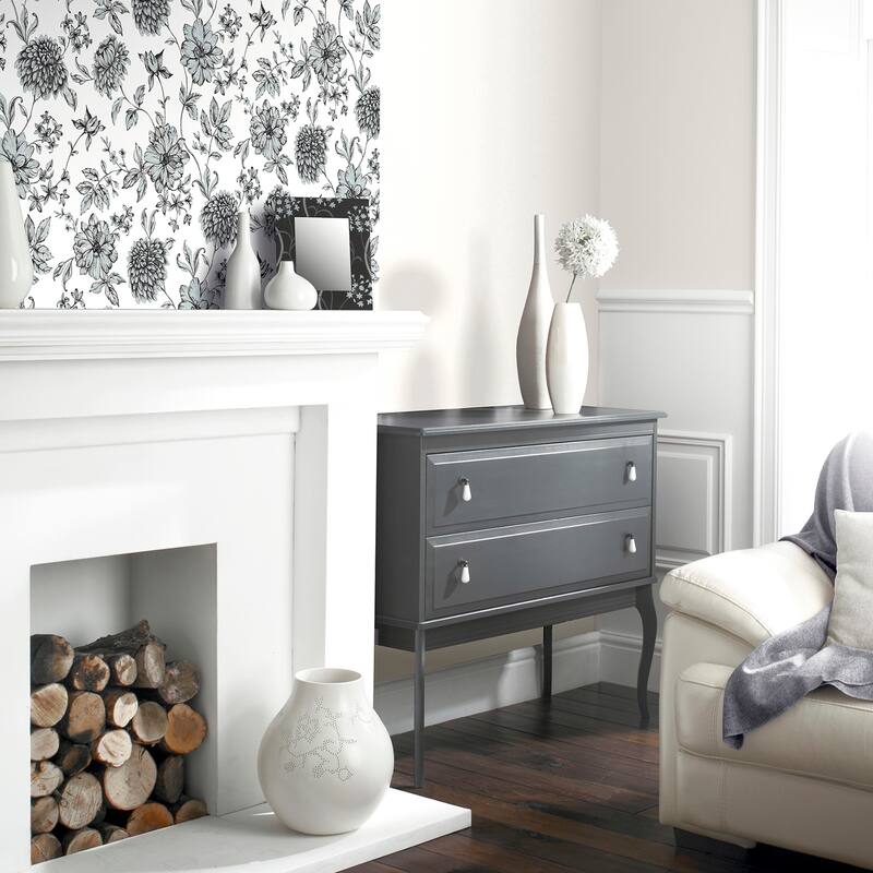 Arthouse Della Black Floral Trail Wallpaper