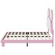 preview thumbnail 12 of 24, Upholstered Bed Frame with Cartoon Ears Shaped Headboard and LED Light Underneath, Twin/Full Size Platform Bed with Support Legs