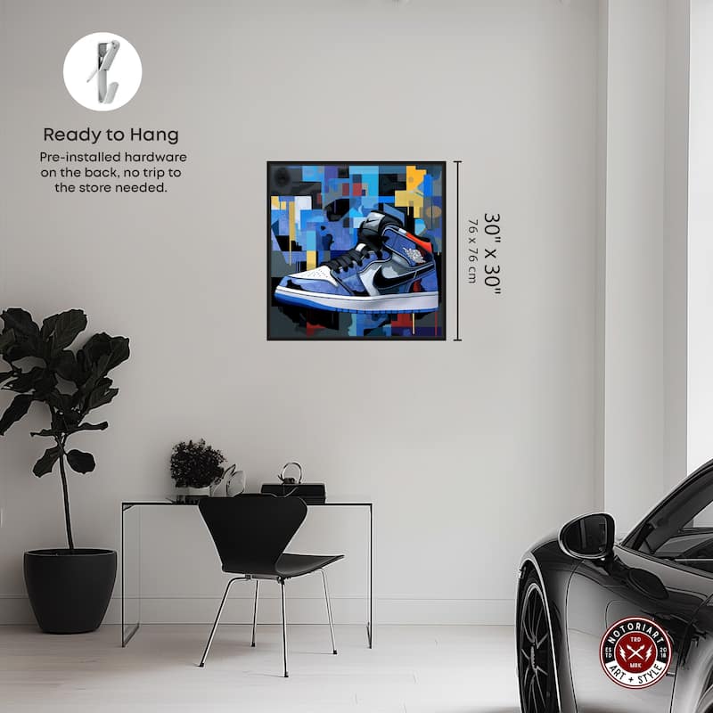 Notoriart Primary Sneakers Framed Sneaker 1 Piece Canvas Wall Art