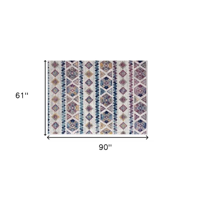 Qeji Power Loomed Geometric Stain Resistant Low Pile Soft Durable Area Rug By HomeRoots