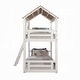 preview thumbnail 4 of 5, Nara Twin Size Bunk Bed, House Design with Ladder, White Rustic Wood