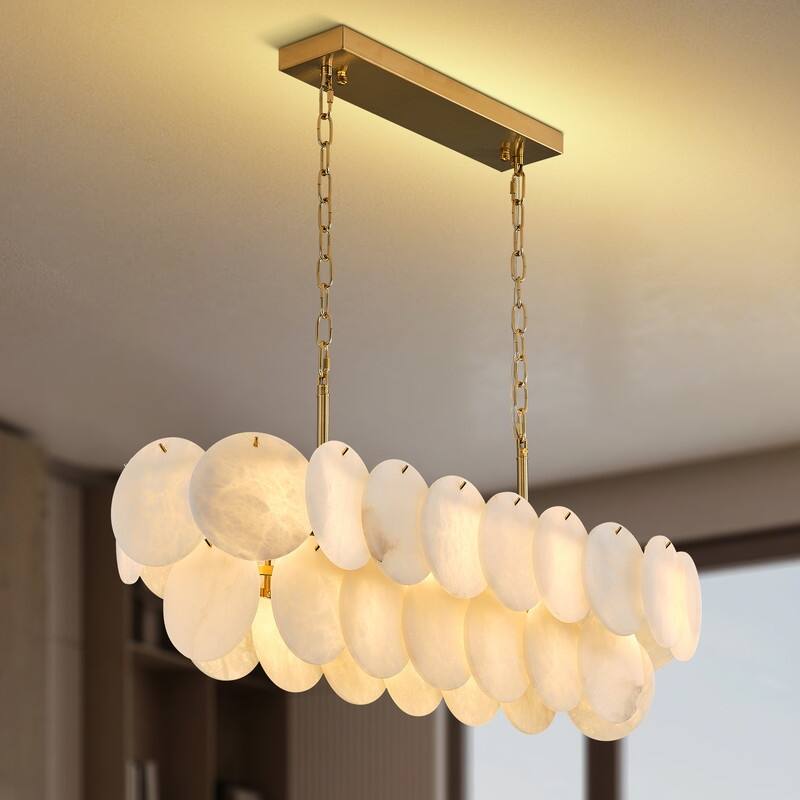KAYLA Modern Natural Marble Living Room Chandeliers - 39.4in