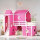 preview thumbnail 2 of 16, Twin Size Castles Bunk Bed with Slide and Tent, Pink