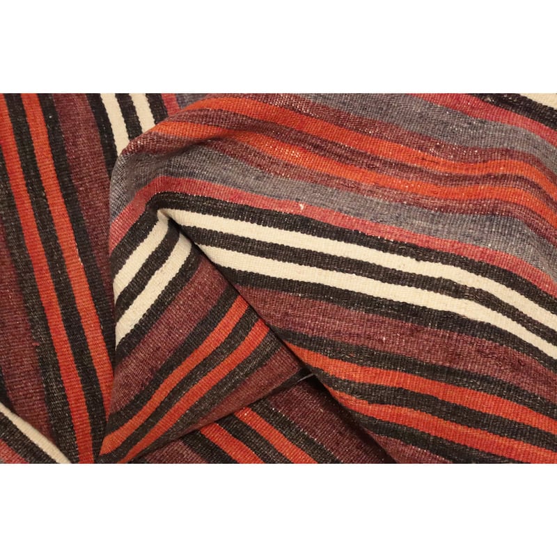 Hand Woven Oriental 100% Wool Carpet Southwestern Geometric Multi-Colored Kilim Area Rug - 9' 9'' X 5' 4''