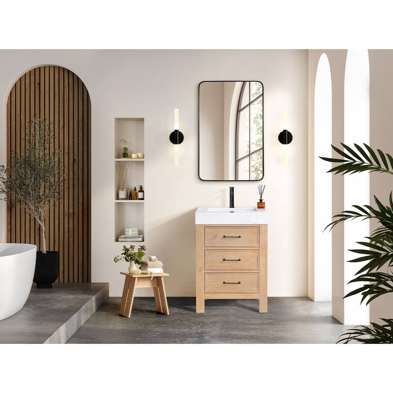 Leon 24 in. Single Bathroom Vanity with Composite Stone Top
