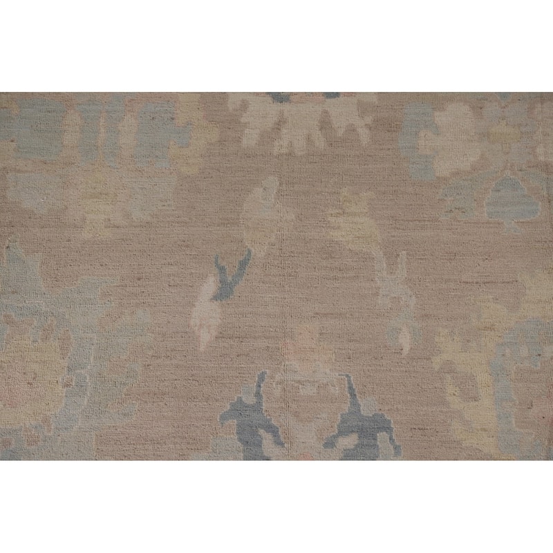 Oushak Turkish Large Area Rug Hand-knotted Floral Wool Carpet - 9'11"x 13'7"