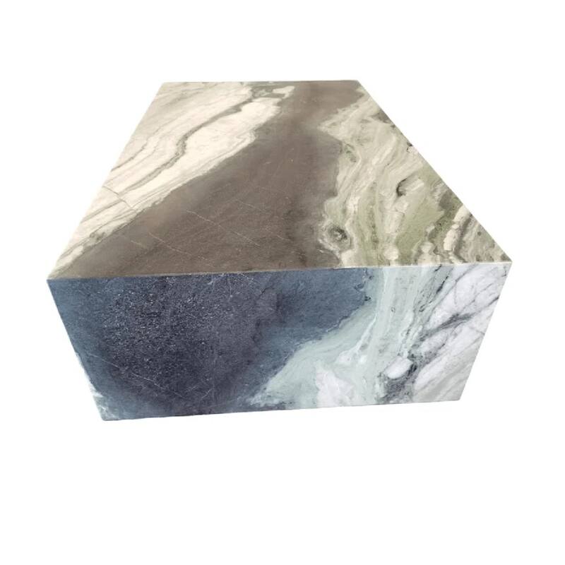 BETACH Genuine Marble Block Coffee Table - Fantasy Green Marble