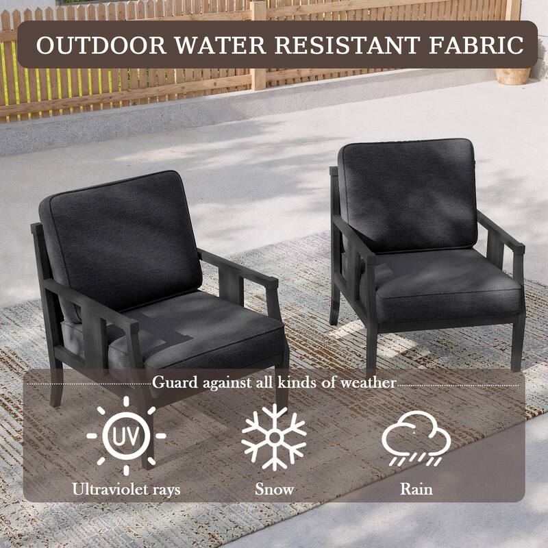 2 Set Outdoor Patio Club Chair with Cushion Patio Arm Lounge Chair