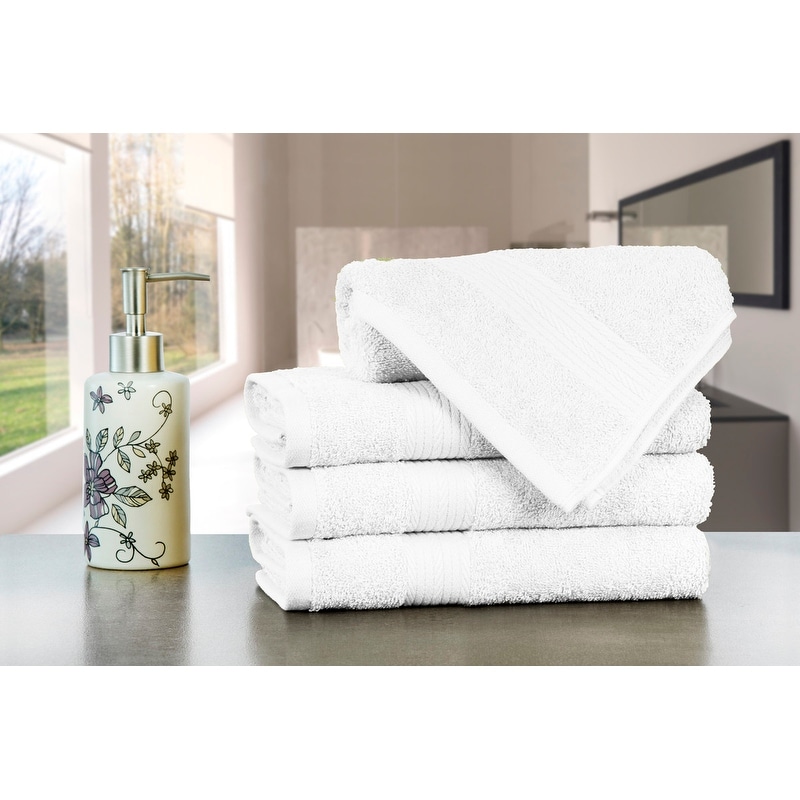 4-Piece White Boho Chic Cotton Bath Towels & Hand Towels Set with Tassels,  2 Sizes - Bed Bath & Beyond - 33243660