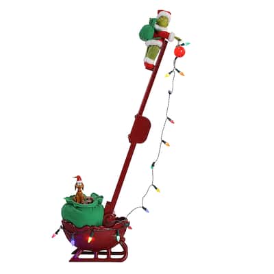 34.5 in. Grinch's Animated Utility Sleigh