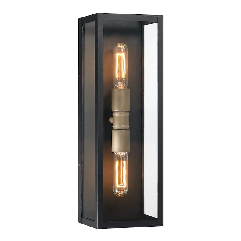 Lloyd Metal and Glass Wall Mounted Outdoor Light - 5.0"L x 6.0"W x 18.0"H
