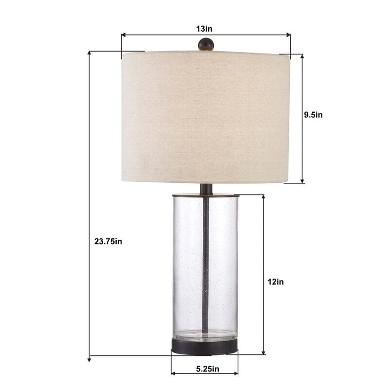 23.75" Clear Glass Table Lamp Set (Set of 2) - 13*13*23.75