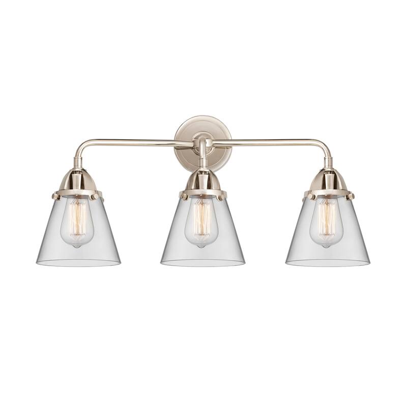 Innovations Lighting 288-3W-10-24 Cone Vanity Cone 3 Light 24" Wide - Polished Nickel / Clear