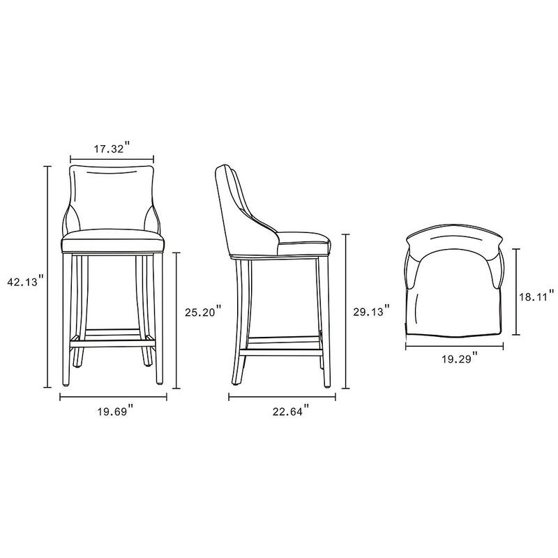 Manhattan Comfort Modern Shubert Upholstered Barstool