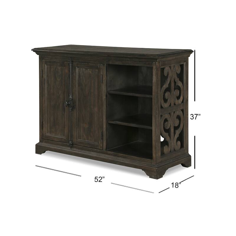 Magnussen Home Bellamy Peppercorn Printer Stand - 52''W x 18''D x 37''H