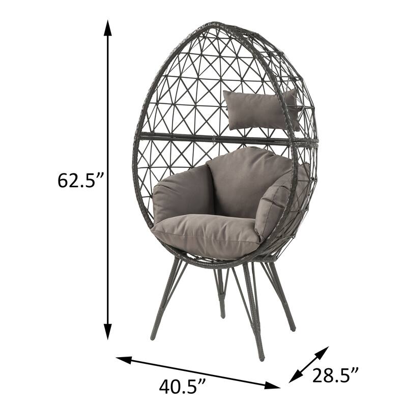 Montego Light Grey and Black Patio Chair with Upholstered Custhion