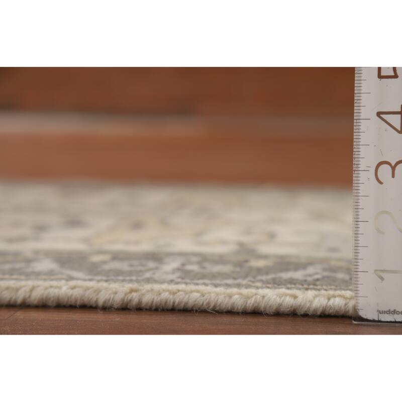 Ivory Gray Oushak Oriental Runner Rug Handmade Wool Carpet - 2'6"x 7'11"