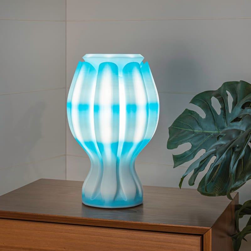 Flower 13" Tropical Coastal Plant-Based PLA 3D Printed Dimmable LED Table Lamp, by JONATHAN Y