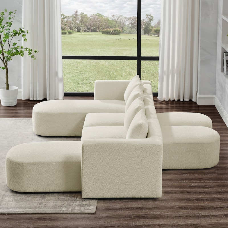 U Shape Sectional Sofa including Two Single Seat, Two Chaises and Two ...
