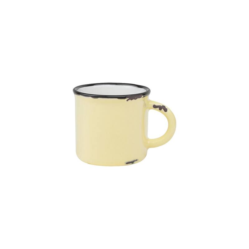Tinware Espresso Mugs, Set of 4 - Yellow