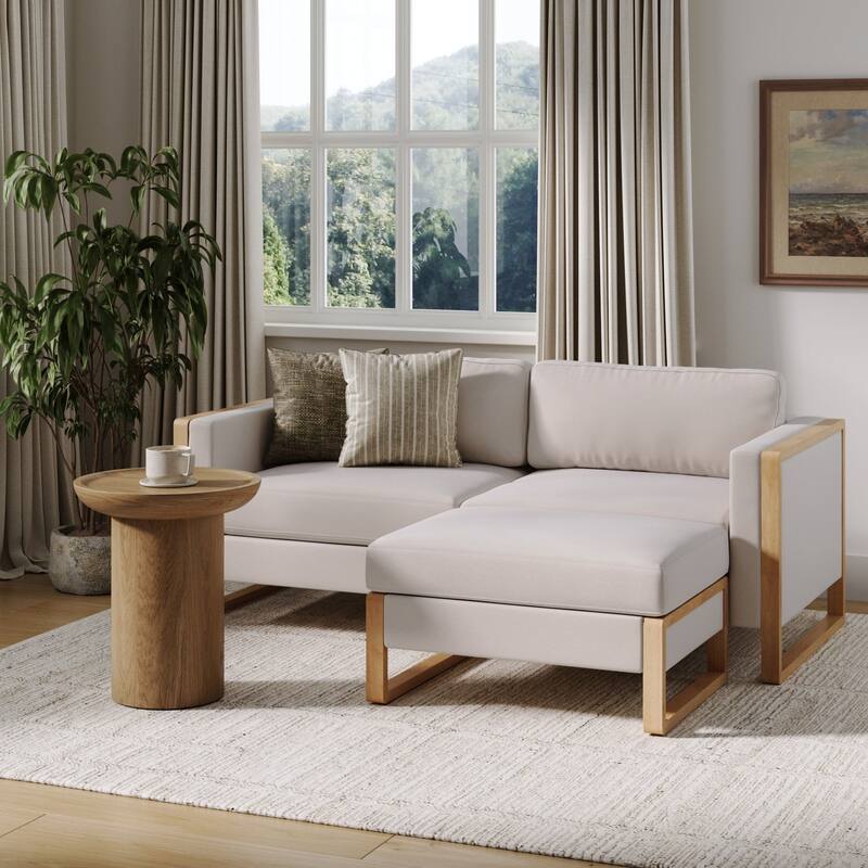 Madison Modern Upholstered Modular Sofa or Couch for Living Room with Solid Wood Legs