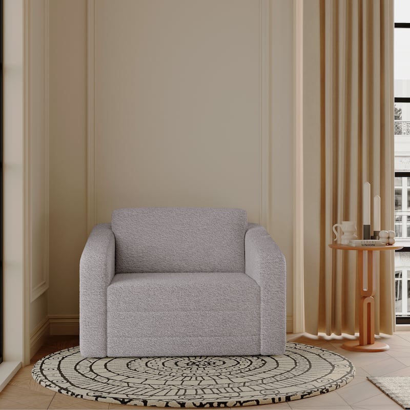 Artdeco Home - Pala Sherpa Convertible Sleeper Arm Chair Bed - Gray